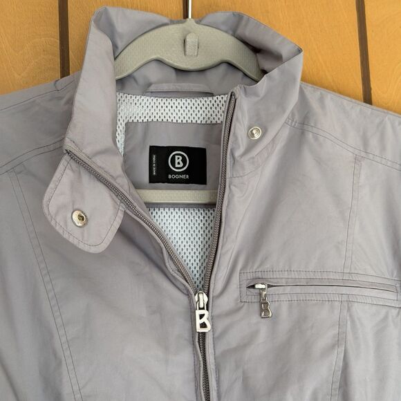 Bogner Lightweight Jacket Womens US 8 Neutrals Grey Fitted Preppy Full Zip - Picture 3 of 14